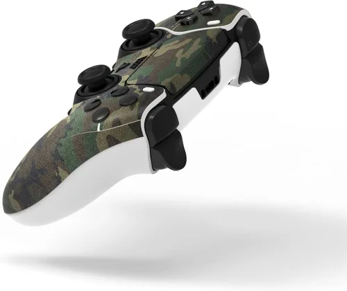 Vista 4 de PlayVital 2 Set Skin Decals Sticker for ps5 Edge Wireless Controller, Custom Vinyl Decal Skins Wrap Cover for ps5 Edge Controller - Army Green
