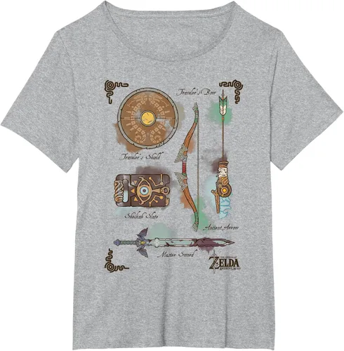 Vista 23 de Zelda Breath of The Wild Link Inventory - Camiseta gráfica Gris Oscuro