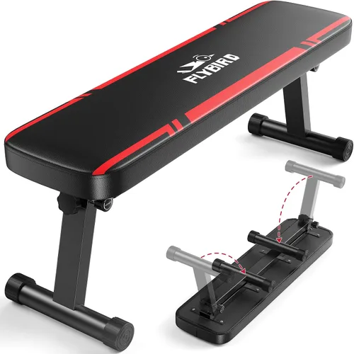 Vista 10 de FLYBIRD Foldable Flat Weight Bench for Home Gym, 600/1000 lbs Capacity with Dual Locking for Strength Training, Easy Setup & Storage for Small