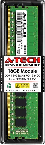Vista 17 de A-Tech 4GB DDR4 2933MHz PC4-23400 (PC4-2933Y) CL21 UDIMM 1.2V Non-ECC DIMM 288-Pin Módulo de actualización de memoria RAM para computadora