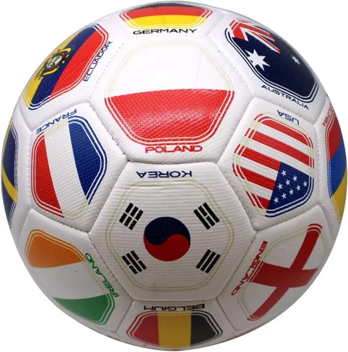 Vista 3 de Balón de fútbol al aire libre con bandera mundial 2026 para entrenamiento de bandera mundial, tamaño 5 (grado S)