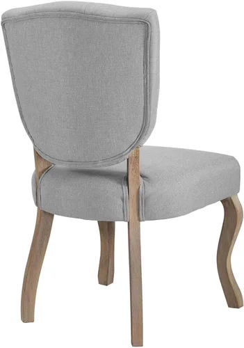 Vista 5 de Modway Array French Vintage Tufted Tapizado Tela Dos Sillas De Comedor En Gris Claro