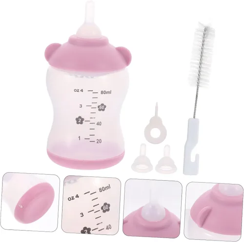 Vista 7 de Mipcase 3 juegos de botellas de lactancia para gatitos de 2.7 fl oz, mini perro, cachorro, botella para mascotas, chupetes para animales recién
