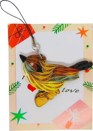 Vista 12 de Colección Quilling Bird Lovers – Adornos de quilling hechos a mano para amantes de los animales, decoraciones para el hogar y días festivos, dijes
