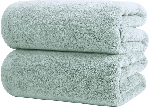 Vista 7 de POLYTE Toalla de baño de microfibra de secado rápido, sin pelusas, 35 x 70 pulgadas, paquete de 2 (beige)