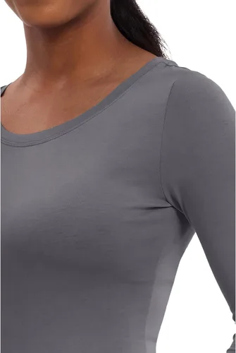 Vista 3 de Curación manos Melissa Negro playera de manga larga Peltre