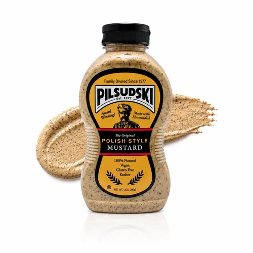 Vista 17 de Pilsudski's Brand Mustard - Botella exprimible de 12 onzas, condimentos perfectos para cualquier plato (12 onzas líquidas (paquete de 4), Mustard
