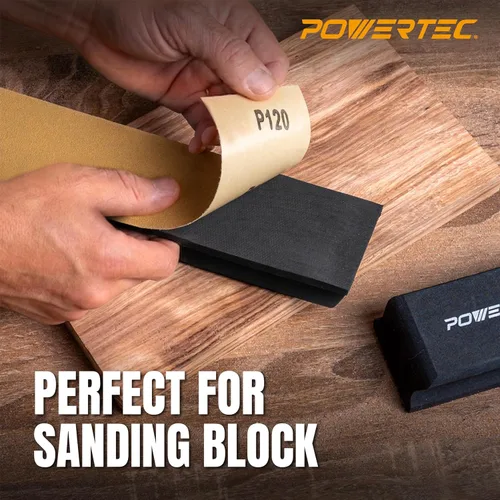 Vista 3 de POWERTEC PSA - Juego de rollos de papel de lija, 2-3/4 pulgadas x 20 yardas (grano 80/120/220/320, 5 yardas cada uno), rollo de lijado de longboard