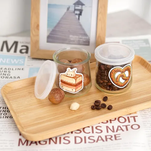 Vista 7 de Oui - Juego de 48 tapas para tarros de yogur Oui, tapas de repuesto de plástico transparente compatibles con tarros de yogur Oui, tapas para tarros