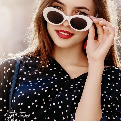 Vista 3 de The Fresh Gafas de sol Clout Oval Mod Retro Vintage Kurt Cobain inspiradas gafas de sol redondas caja de regalo