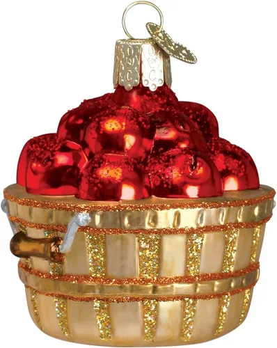 Vista 5 de Old World Christmas - Adorno de vidrio soplado de cesta de arándanos para el árbol de Navidad, decoración festiva hecha a mano, colección de frutas
