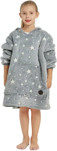 Vista 36 de THREE POODLE - Manta con capucha portátil para mujeres, sudadera con capucha de sherpa de gran tamaño para adultos hombres, mantas con capucha