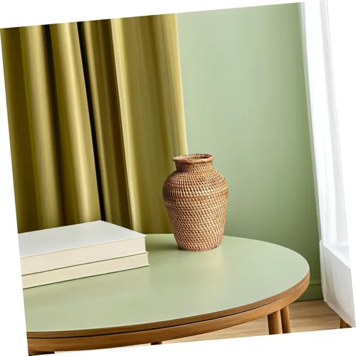 Vista 8 de WOONEKY Florero de ratán decorativo para flores artificiales secas para centros de mesa del hogar, decoración rústica bohemia