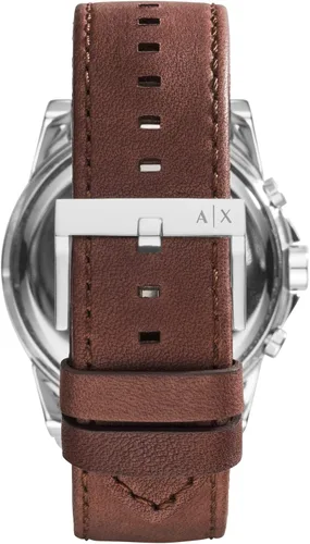 Vista 3 de Armani Exchange - Reloj de vestir con cronógrafo para hombre, con correa de cuero, acero o silicona