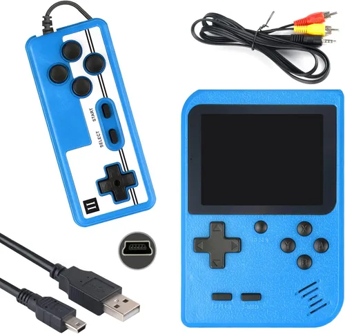 Vista 5 de Heramie Consola de juegos retro de mano con consola de juegos clásicos de 500 juegos, consola de videojuegos retro portátil de 3.0 pulgadas, soporte