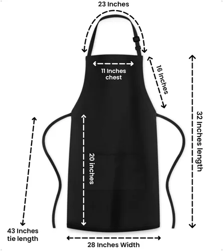 Vista 7 de Adjustable Bib Apron 100% Polyester Kitchen Aprons Waterdrop Resistant Aprons with Adjustable Strap, Pockets & Long Ties