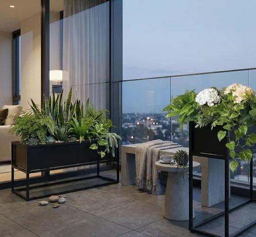Vista 7 de Cocoyard - Maceta elevada – Cama de jardín elevada duradera con agujeros de drenaje para plantas altas, hierbas y flores, maceta rectangular