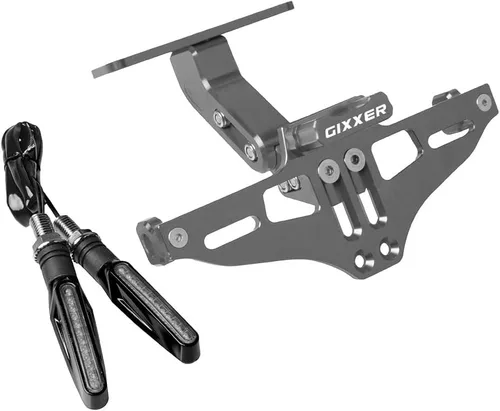 Vista 3 de Para Suzuki para GIXXER 150 155 para GIXXER SF 250 para GIXXER F150 Soporte de matrícula con cola ligera eliminador de guardabarros (color: C negro)