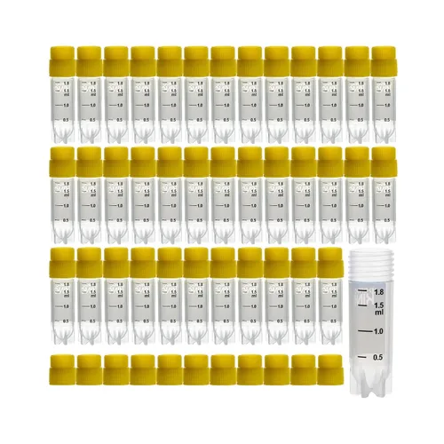 Vista 8 de Tubos de viales criogénicos de PP de 0.1 fl oz, rosca externa, sin código de barras, viales de plástico estériles con tapa de sellado estupenda