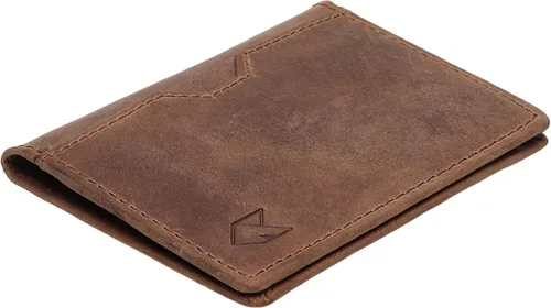 Vista 8 de FOXHACKLE Tarjetero de cuero de grano completo para hombres y mujeres, billetera delgada y plegable con bloqueo RFID, bolsillo frontal delgado Negro