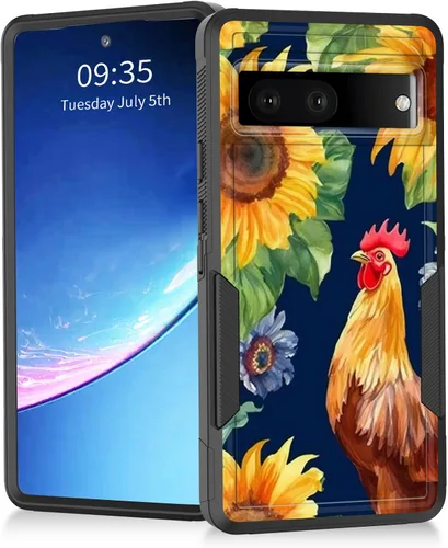 Vista 98 de Funda para Pixel 7a, resistente de doble capa híbrida de policarbonato duro de goma suave a prueba de golpes para Google Pixel 7A 6.1 pulgadas