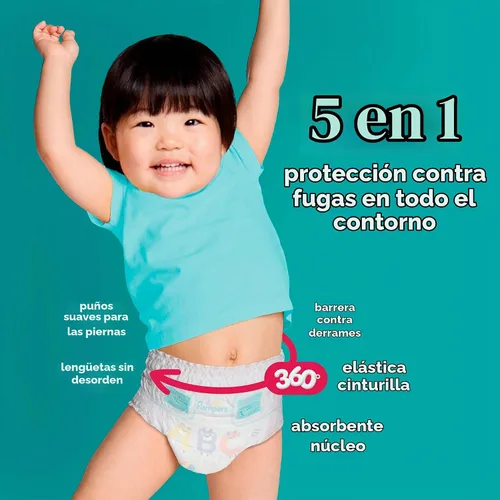 Vista 9 de Pampers Cruisers 360 Pañales - Talla 3, 26 unidades, pañales desechables para bebé, ajuste sin huecos