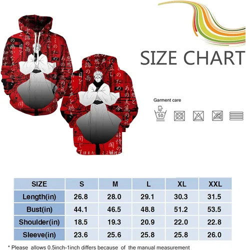 Vista 5 de Goujian Sudadera unisex con capucha para hombre, sudadera con capucha de manga larga con estampado 3D
