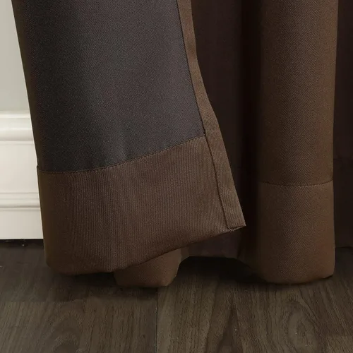 Vista 3 de Sun Zero Barrow - Cortina de bolsillo con cortinero para barra, par de paneles, para eficiencia energética 2-Chocolate