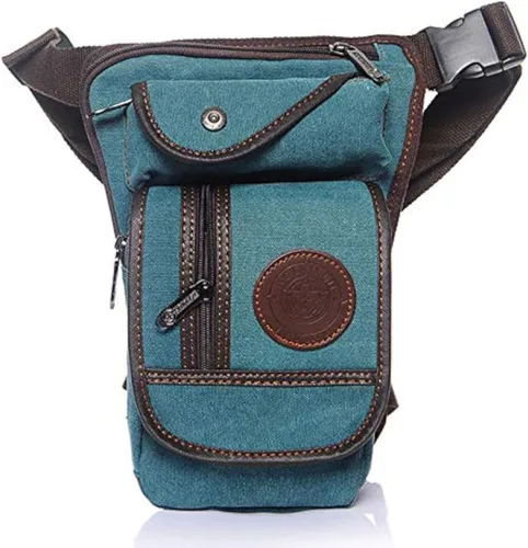 Vista 25 de Canvas Drop Leg Bag Outdoor Waist Pack for Men Women Tactical Military Motorcycle Bike Cycling Multi-Pocket Waist Fanny Pouch Travel Hiking Climbing