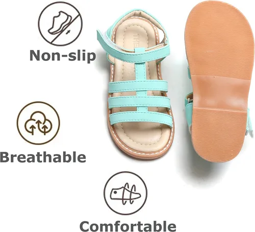 Vista 205 de THEE BRON Sandalias cómodas para niñas, zapatos para niños, sandalias rellenas