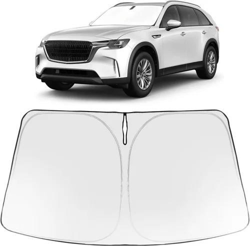 Vista 199 de Proadsy Parasol para parabrisas Rivian R1S 2022-2025 2026 de 4 capas plegable, protector de parasol frontal que bloquea los rayos UV, mantiene