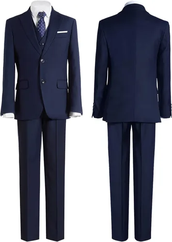 Vista 2 de Almighty Magic Traje formal para niño, 5 piezas, ajustado, traje de vestir con anillo