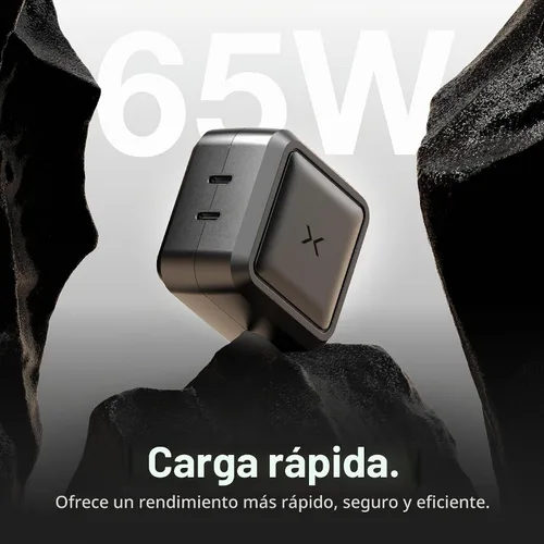 Vista 3 de NOCO XGrid X65: Cargador USB-C de 65 W - Adaptador de corriente GaN de doble puerto con PD 3.0, QC 4.0+ y PPS - Carga rápida con distribución