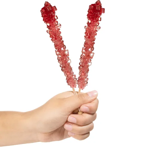 Vista 2 de Candy Envy - Palitos de azúcar Red Rock Candy - Sabor a fresa - 12 Indiv. envueltos