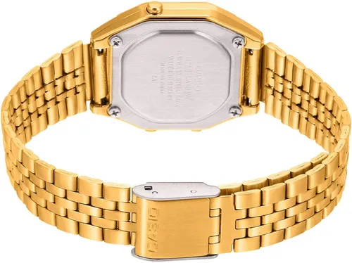 Vista 4 de Casio LA680WGA-1B Reloj de cuarzo de metal dorado para mujer Oro Digital
