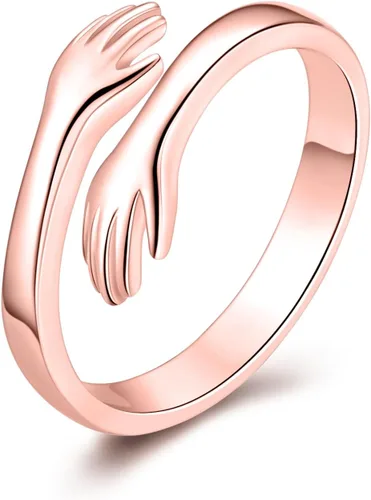 Vista 51 de Anillos de abrazo de plata esterlina S925 para mujeres, adolescentes y niñas, anillo ajustable para nieta, hija, esperanza, promesa, amistad, anillo