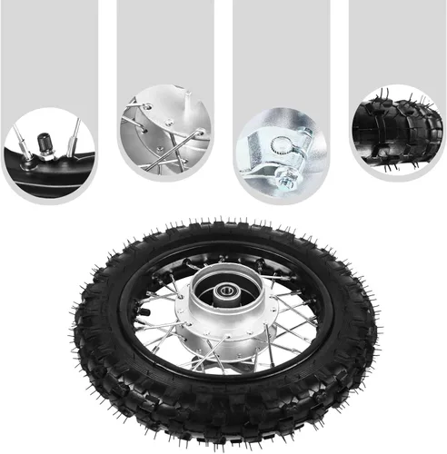 Vista 4 de Llanta Trasera de 2.50-10'' para Moto de Cross/Pit Bike, Llanta para Moto de Cross/Pit Bike de 110cc 90cc 70cc 50cc SUNL JOWAY Coo-lster PW50 TTR50