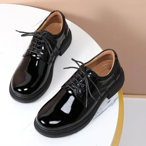 Vista 5 de OKJ Zapatos Oxford para mujer, zapatos Oxford negros para mujer, con plataforma de cuero, cómodos y elegantes, mocasines con cordones, casuales