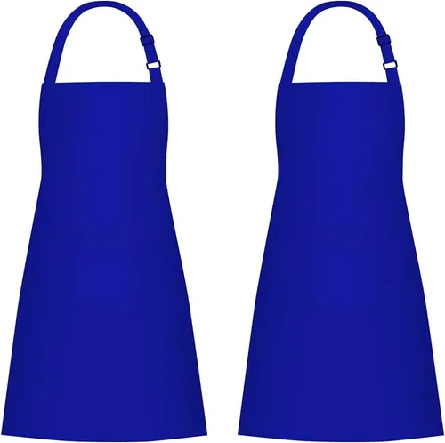 Vista 25 de Jubatus Paquete de 2 delantales 100% algodón con 2 bolsillos para cocinar, cocinero, delantal ajustable para mujeres y hombres, color beige
