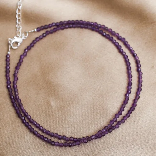 Vista 5 de Gempires - Collar natural, cuentas facetadas, cristales curativos de energía, cadena chapada en plata, regalo para ella, joyería de piedras