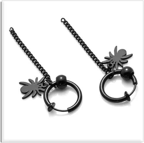 Vista 4 de Xusamss Punk Jewelry - Pendientes colgantes de acero inoxidable con bisagras de araña larga