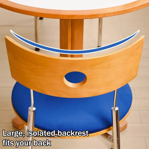 Vista 4 de Stackable Dining Chairs Set, Kitchen Chair with Curved Backrest, Upholstered Living Room Chair, Occasional Seat Dining Room Chairs with Metal