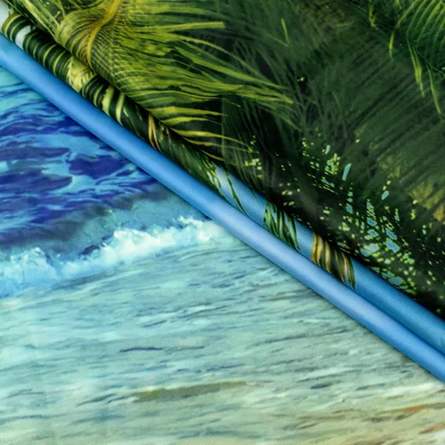 Vista 6 de HVEST Tapiz de playa para colgar en la pared, paisaje tropical azul océano, tapiz natural para dormitorio, palmera verde con cielo azul, nube