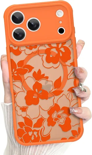 Vista 36 de MZELQ - Carcasa para iPhone 13 Pro Max, diseño de flores, color negro