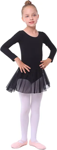 Vista 5 de Leotardos de manga larga con falda de ballet, vestidos de baile, traje de tutú para niñas pequeñas