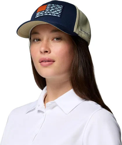 Vista 206 de Columbia Gorra de bola de malla Bandera antigua de malva/blanco/pescado