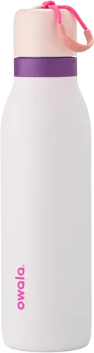 Vista 31 de Botella de agua aislada con tapa Twist de acero inoxidable Owala FreeSip con pajita para deportes y viajes, sin BPA, 24 onzas, Angel Food Cake