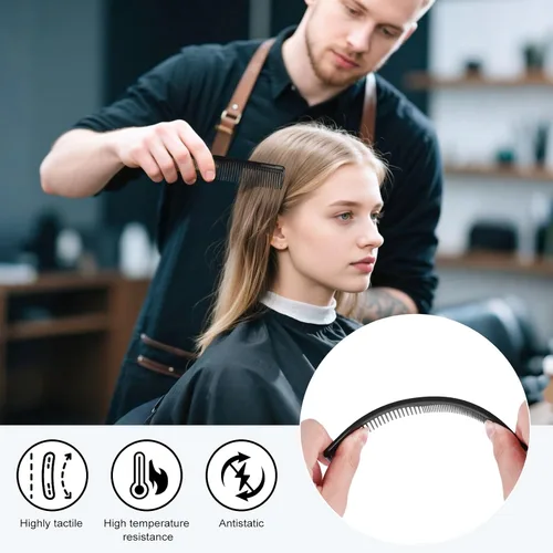 Vista 5 de Peines envueltos individualmente, 100 peines de plástico a granel, color negro, 2 peines para el cuidado del cabello, peine desechable a granel