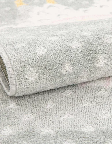 Vista 7 de Unique Loom Whimsy Kids Collection - Alfombra rectangular de 2 pies 2 pulgadas x 2 pies 11 pulgadas, gris/marfil