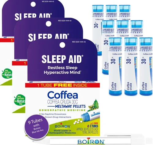 Vista 11 de Boiron Coffea Cruda 30C Ayuda homeopática para el sueño para sueño inquieto, hiperactividad mental, pensamientos acelerados y dificultad para dormir